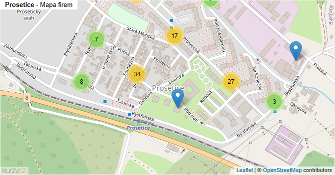 Prosetice - mapa firem