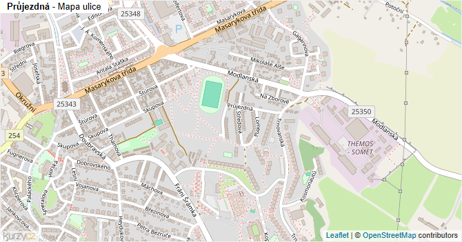 Průjezdná - mapa ulice