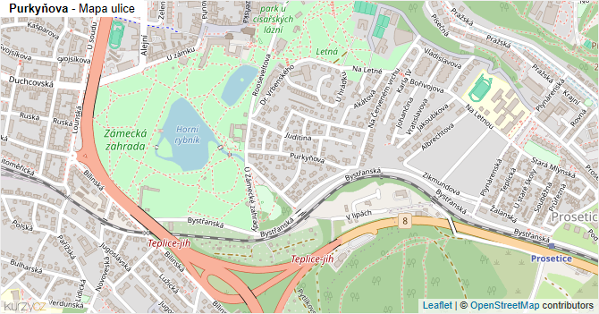 Purkyňova - mapa ulice