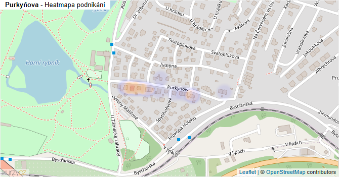 Purkyňova - mapa podnikání