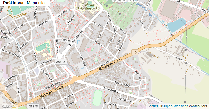 Puškinova - mapa ulice