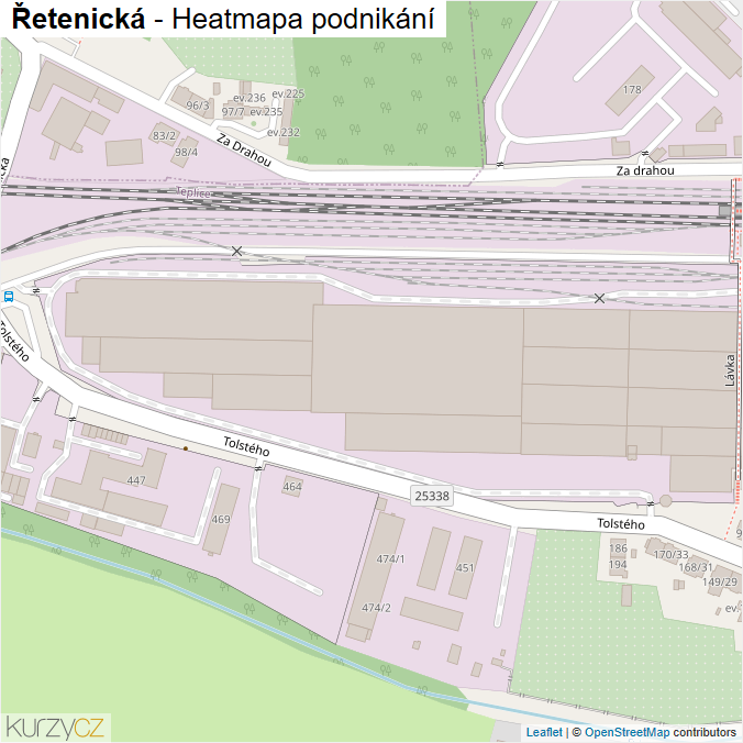 Mapa Řetenická - Firmy v ulici.