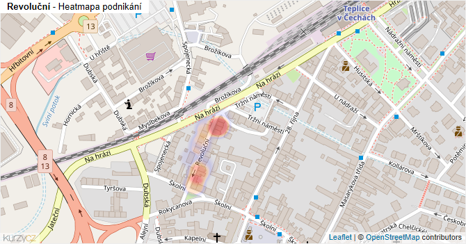 Revoluční - mapa podnikání