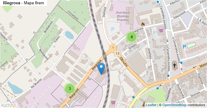 Riegrova - mapa firem