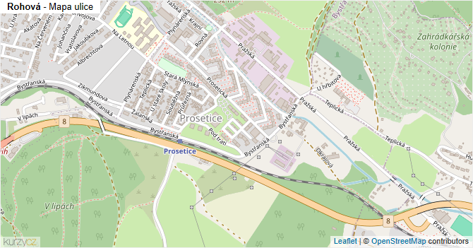 Rohová - mapa ulice
