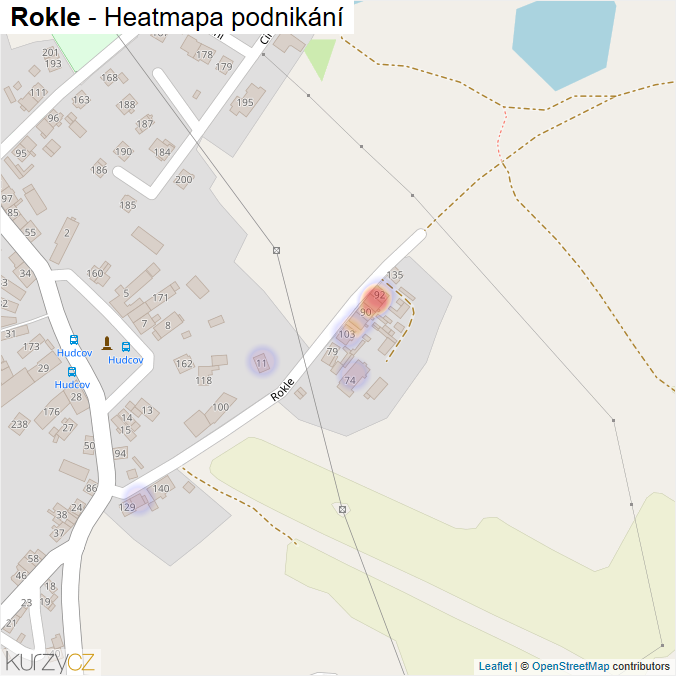 Mapa Rokle - Firmy v ulici.