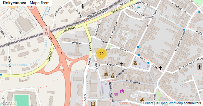 Rokycanova - mapa firem