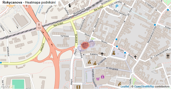 Rokycanova - mapa podnikání