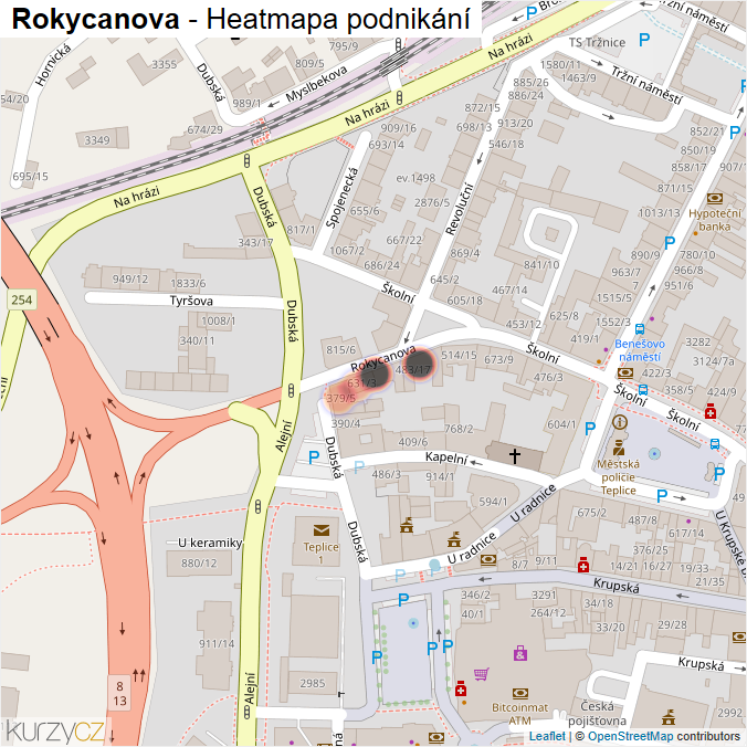 Mapa Rokycanova - Firmy v ulici.