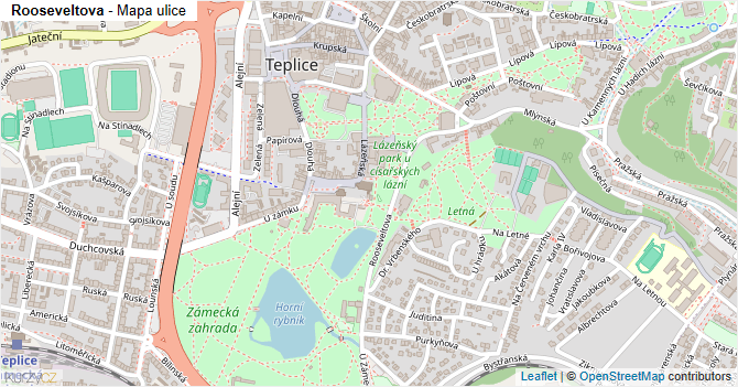 Rooseveltova - mapa ulice