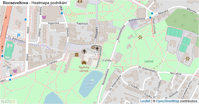 Rooseveltova - mapa podnikání