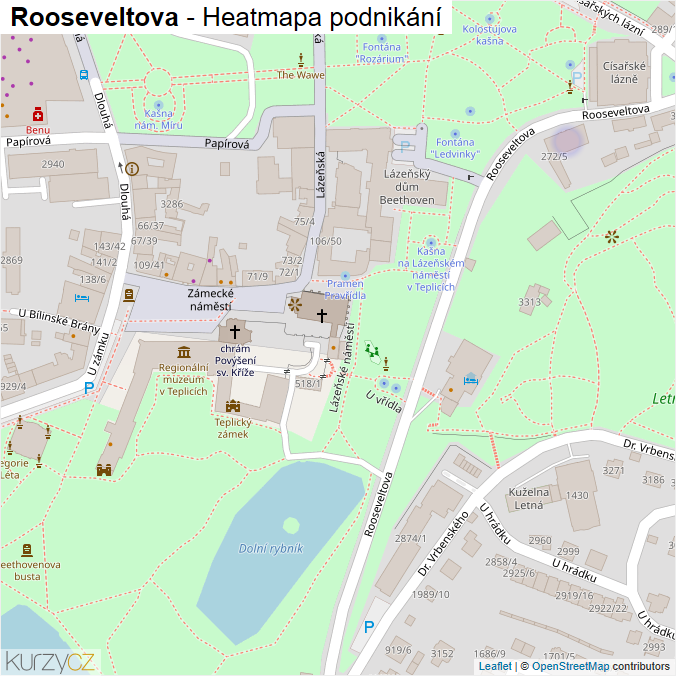 Mapa Rooseveltova - Firmy v ulici.