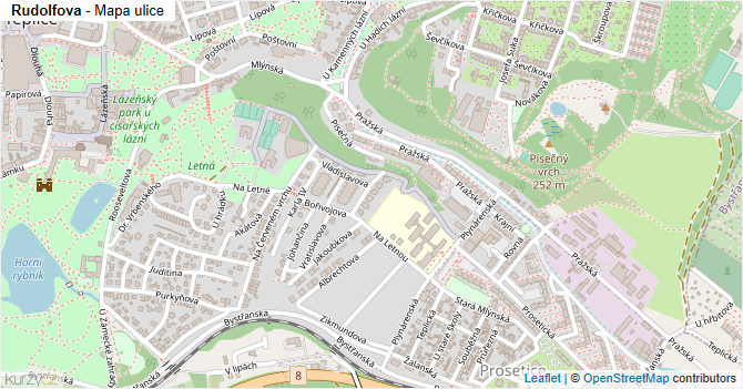 Rudolfova - mapa ulice