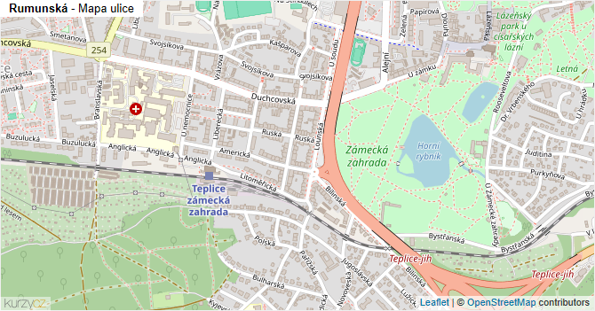 Rumunská - mapa ulice