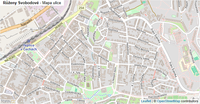 Růženy Svobodové - mapa ulice