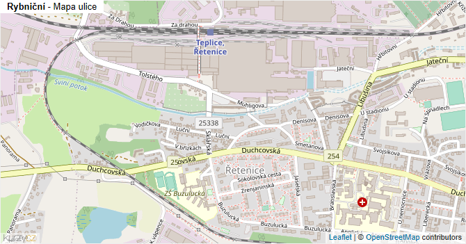 Rybniční - mapa ulice
