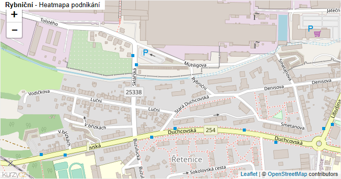 Rybniční - mapa podnikání