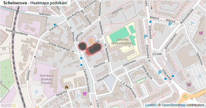 Scheinerova - mapa podnikání