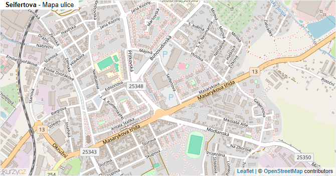 Seifertova - mapa ulice
