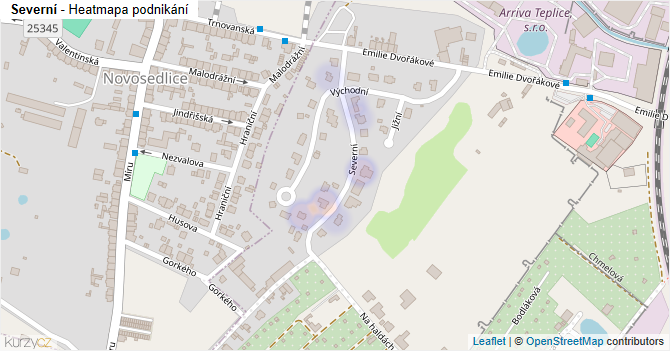 Severní - mapa podnikání