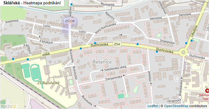 Sklářská - mapa podnikání