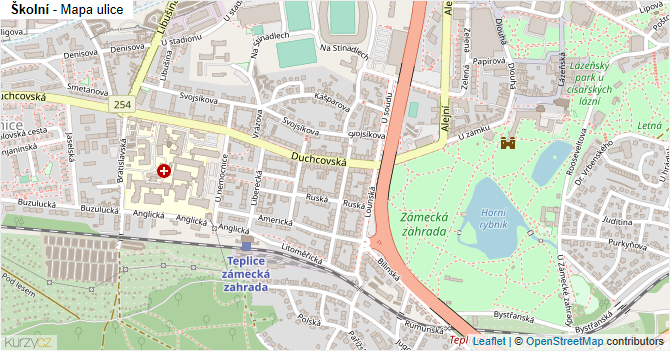 Školní - mapa ulice