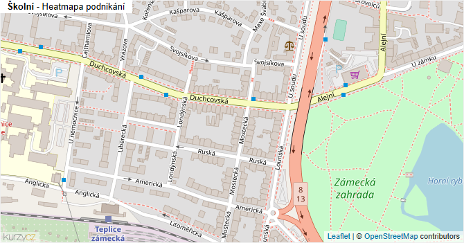 Školní - mapa podnikání