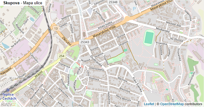 Skupova - mapa ulice