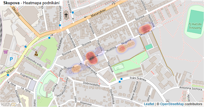 Skupova - mapa podnikání