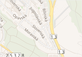Slezská v obci Teplice - mapa ulice