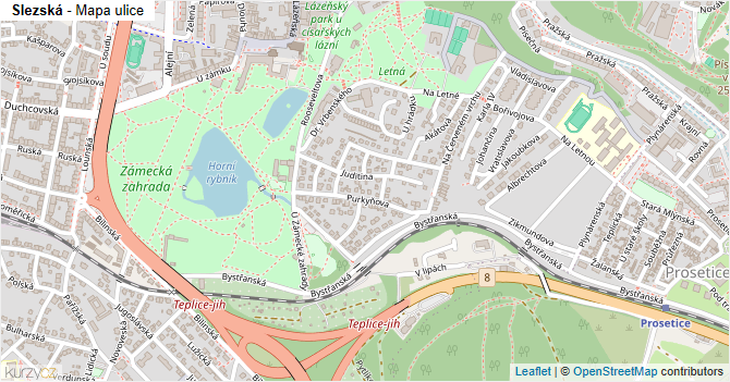Slezská - mapa ulice