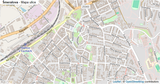 Šmeralova - mapa ulice