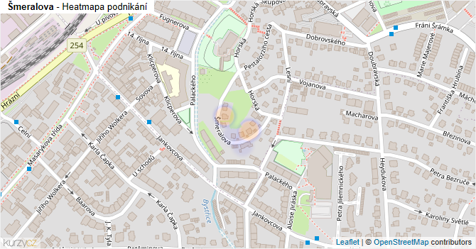 Šmeralova - mapa podnikání