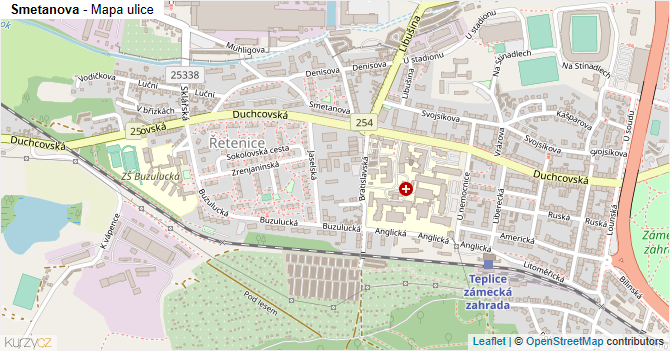 Smetanova - mapa ulice