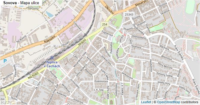 Sovova - mapa ulice