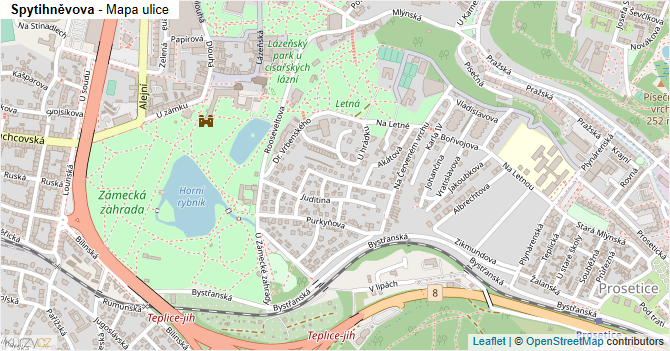 Spytihněvova - mapa ulice