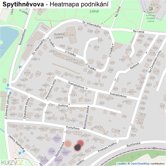 Mapa Spytihněvova - Firmy v ulici.