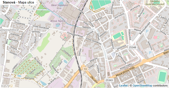 Stanová - mapa ulice