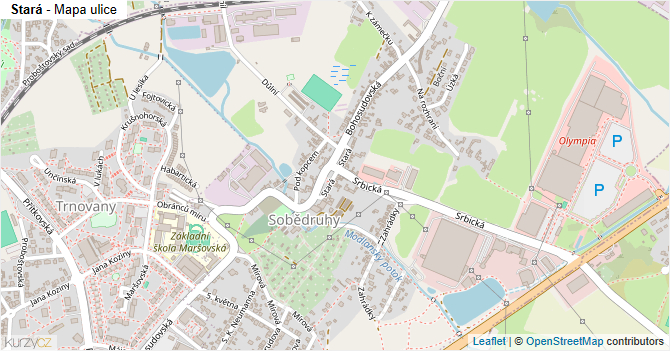 Stará - mapa ulice