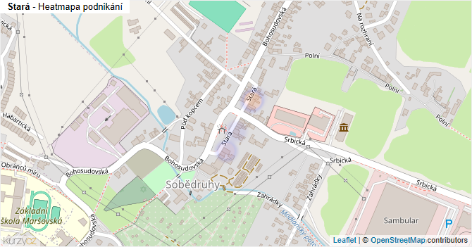 Stará - mapa podnikání
