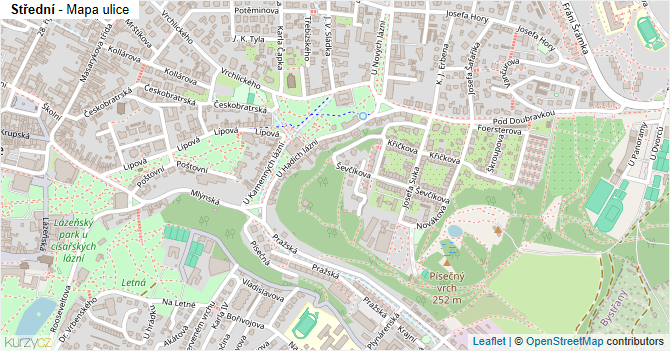Střední - mapa ulice