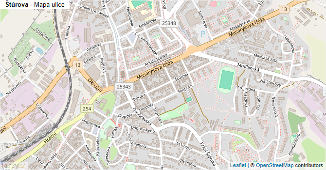 Štúrova - mapa ulice