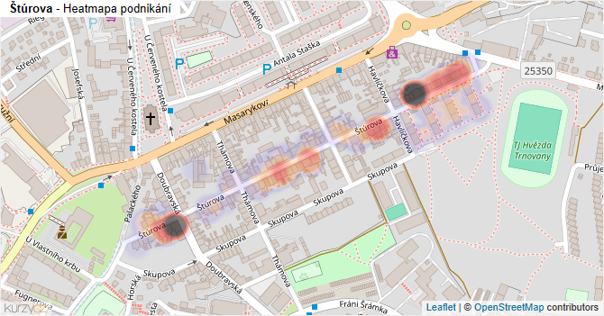 Štúrova - mapa podnikání