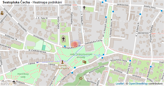 Svatopluka Čecha - mapa podnikání