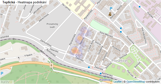 Teplická - mapa podnikání