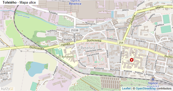 Tolstého - mapa ulice