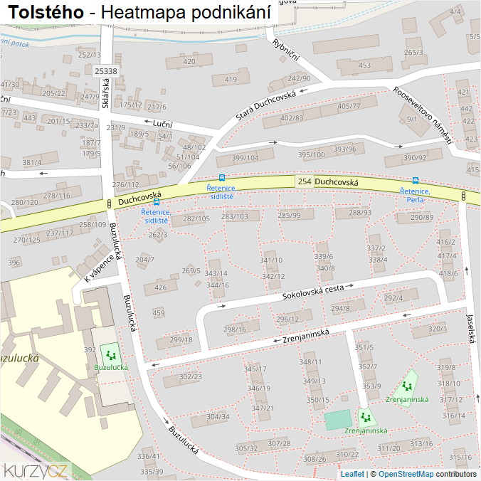 Mapa Tolstého - Firmy v ulici.