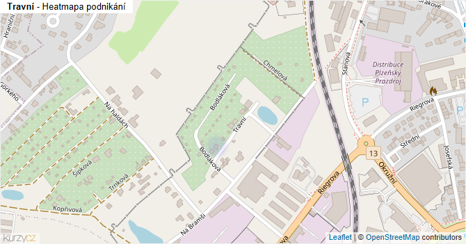 Travní - mapa podnikání