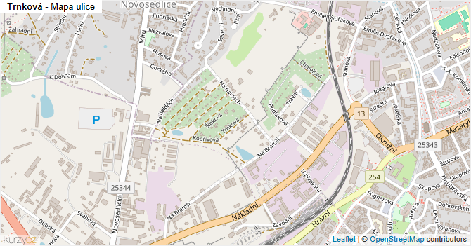 Trnková - mapa ulice