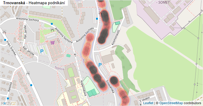 Trnovanská - mapa podnikání